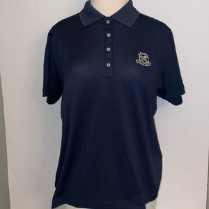 DriWay Ladies Large Short Sleeve Black Polo Golf Tennis Pickelball NWOT